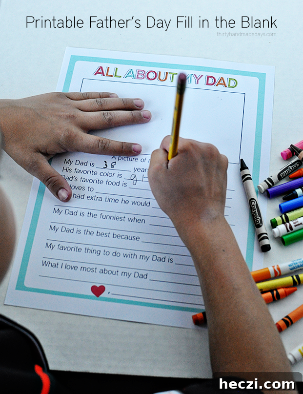 Super simple Father's Day printables - print and have your kids fill out to share for Father's Day!