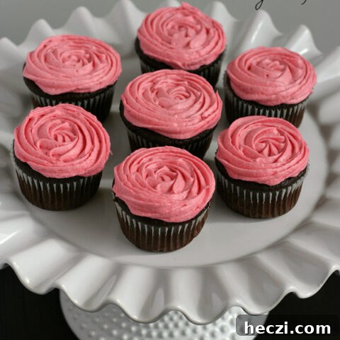 Gluten-free Chocolate Cupcakes with Fresh Raspberry Frosting