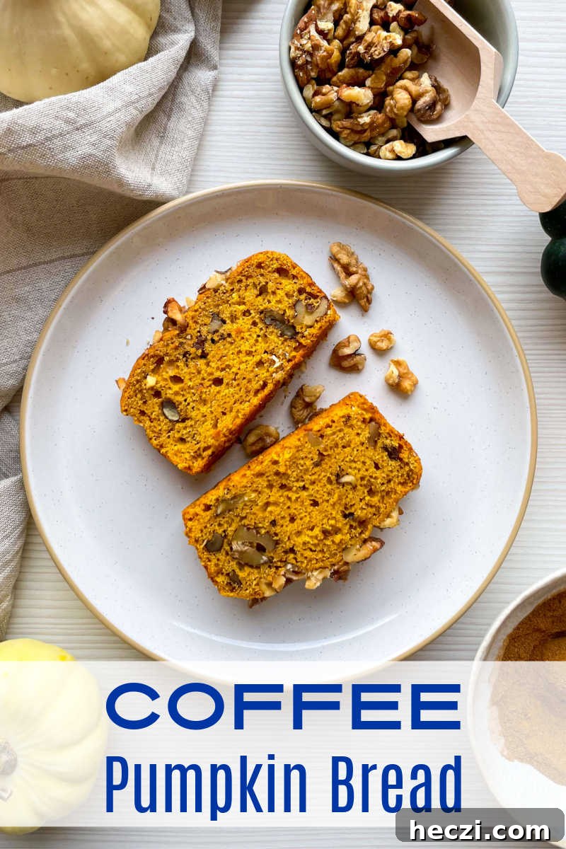 walnut coffee pumpkin bread