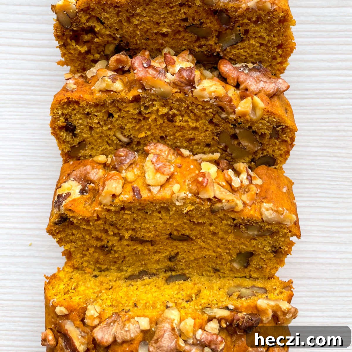walnut pumpkin bread slices