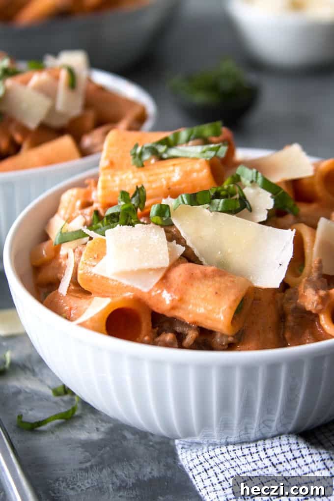 Rustic Sausage Rigatoni with Creamy Tomato Sauce 2 photo of country-style rigatoni
