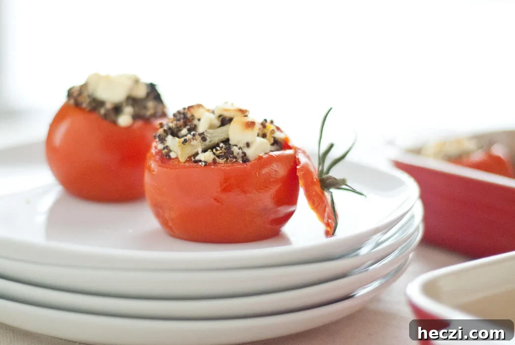 stuffed tomatoes with quinoa and feta stuffed tomatoes with quinoa and feta