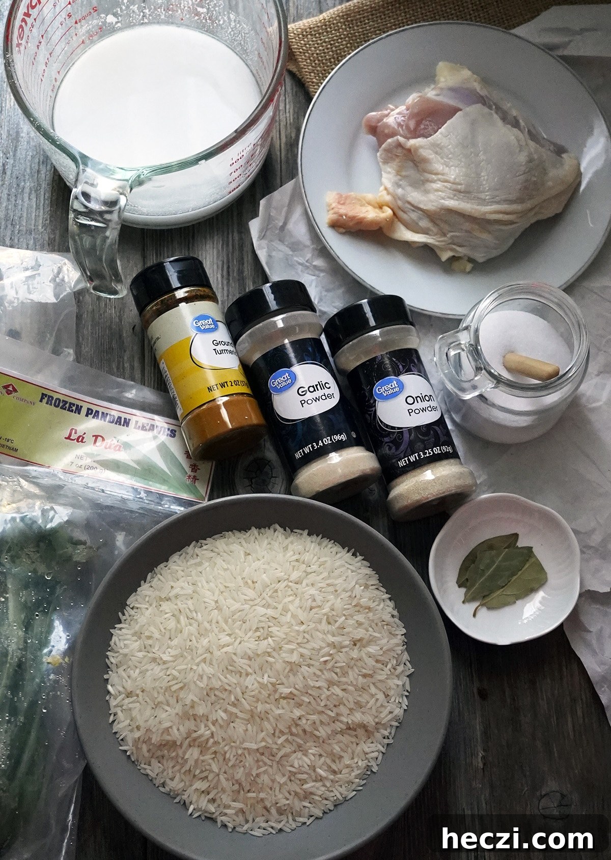 Instant Pot Yellow Rice and Chicken Ingredients