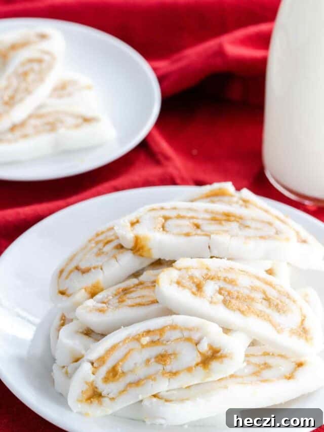 Classic Old-Fashioned Potato Candy Recipe for Nostalgic Sweets 2 A plate of old fashioned potato candy with a glass of milk.