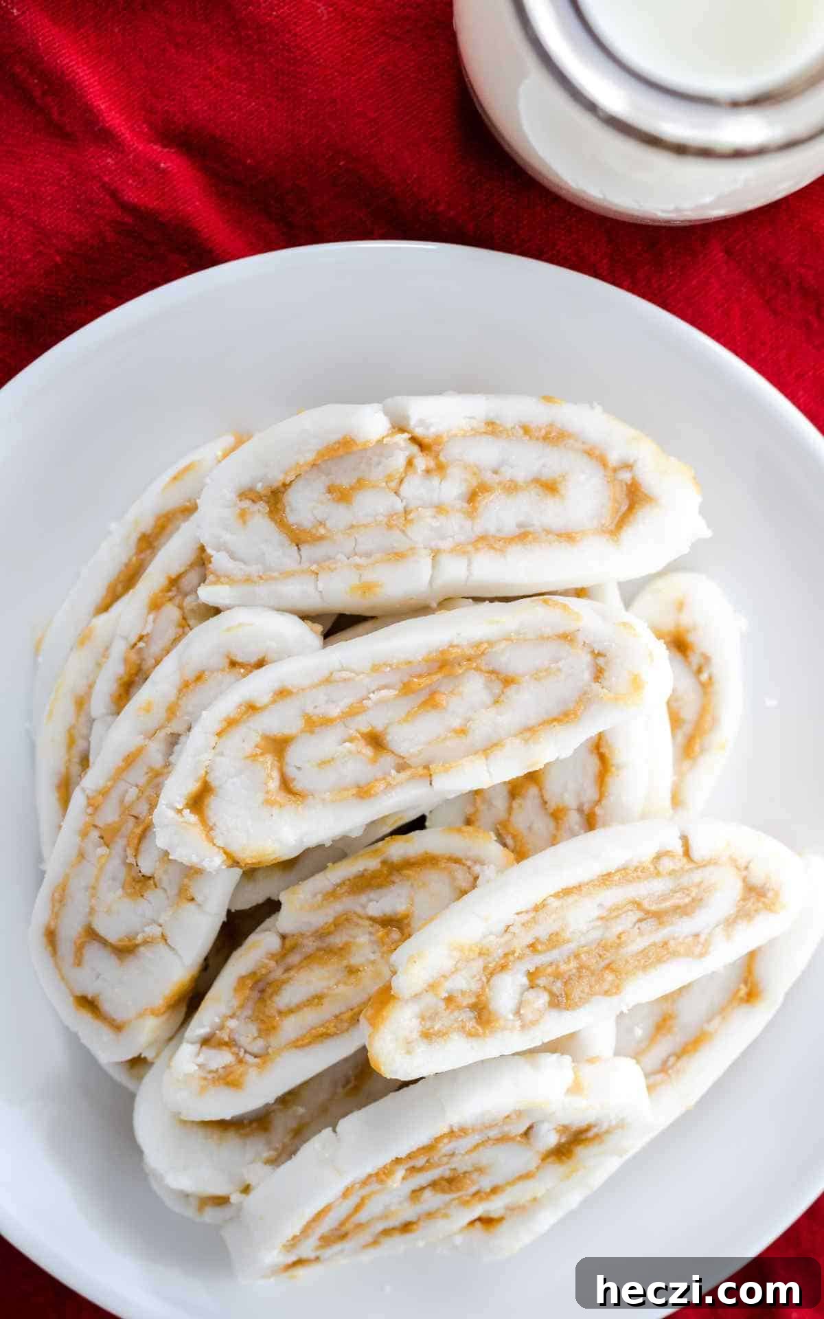 Classic Old-Fashioned Potato Candy Recipe for Nostalgic Sweets 3 Old Fashioned potato candy stacked on a plate.