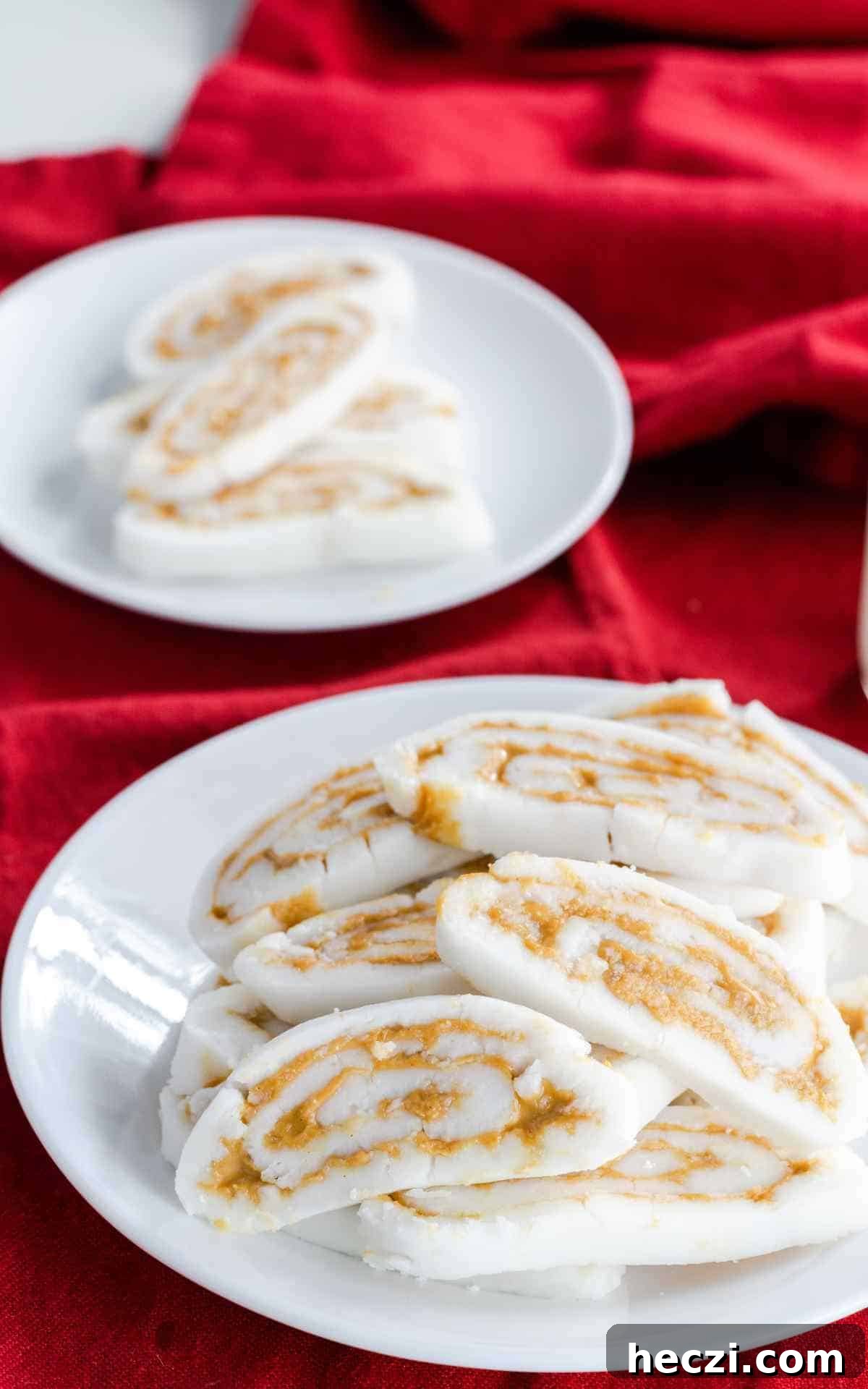 Classic Old-Fashioned Potato Candy Recipe for Nostalgic Sweets 5 Two plates of old fashioned potato candy.