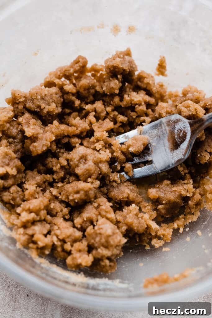 Blueberry Coffee Cake Recipe with Streusel Crumbs 4 A bowl of cinnamon streusel.