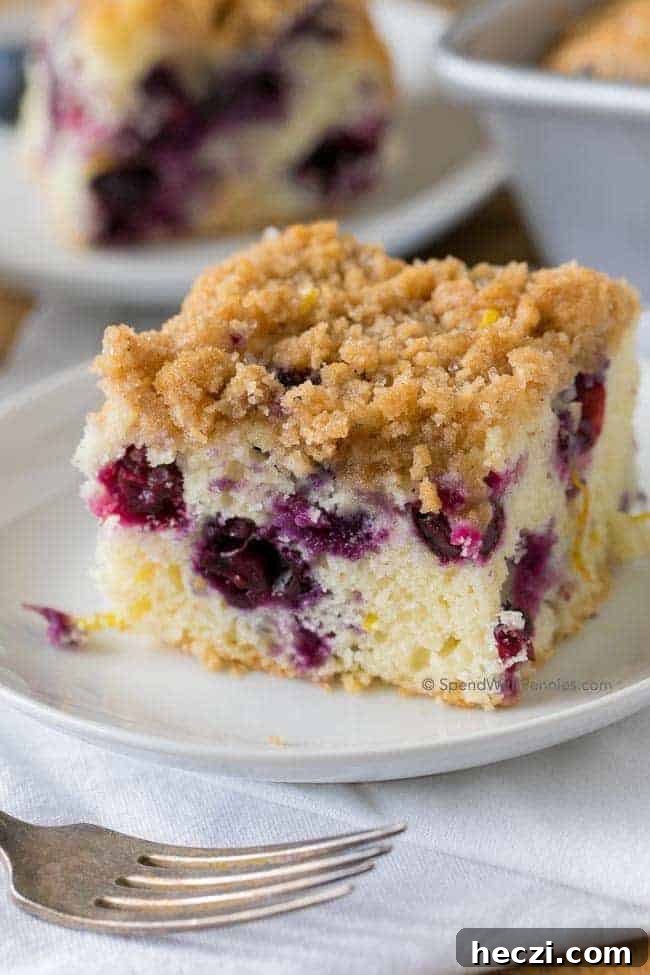 a slice of blueberry buckle. 