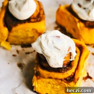 Pumpkin Cinnamon Rolls with cream cheese frosting.