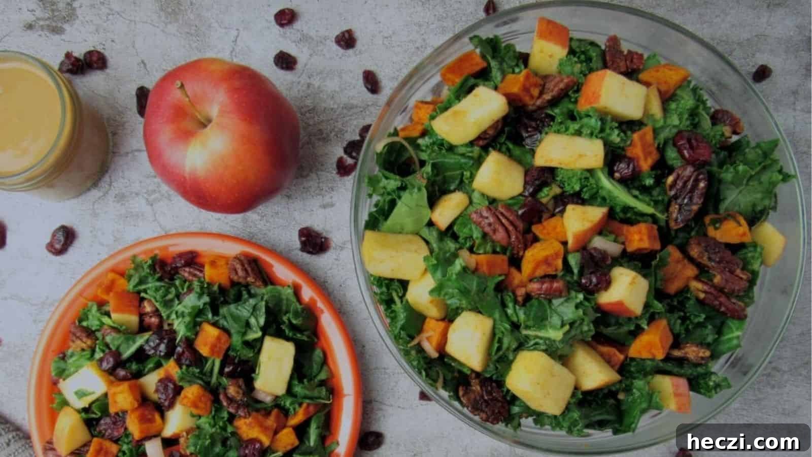 Fall Kale Salad With Roasted Sweet Potatoes
