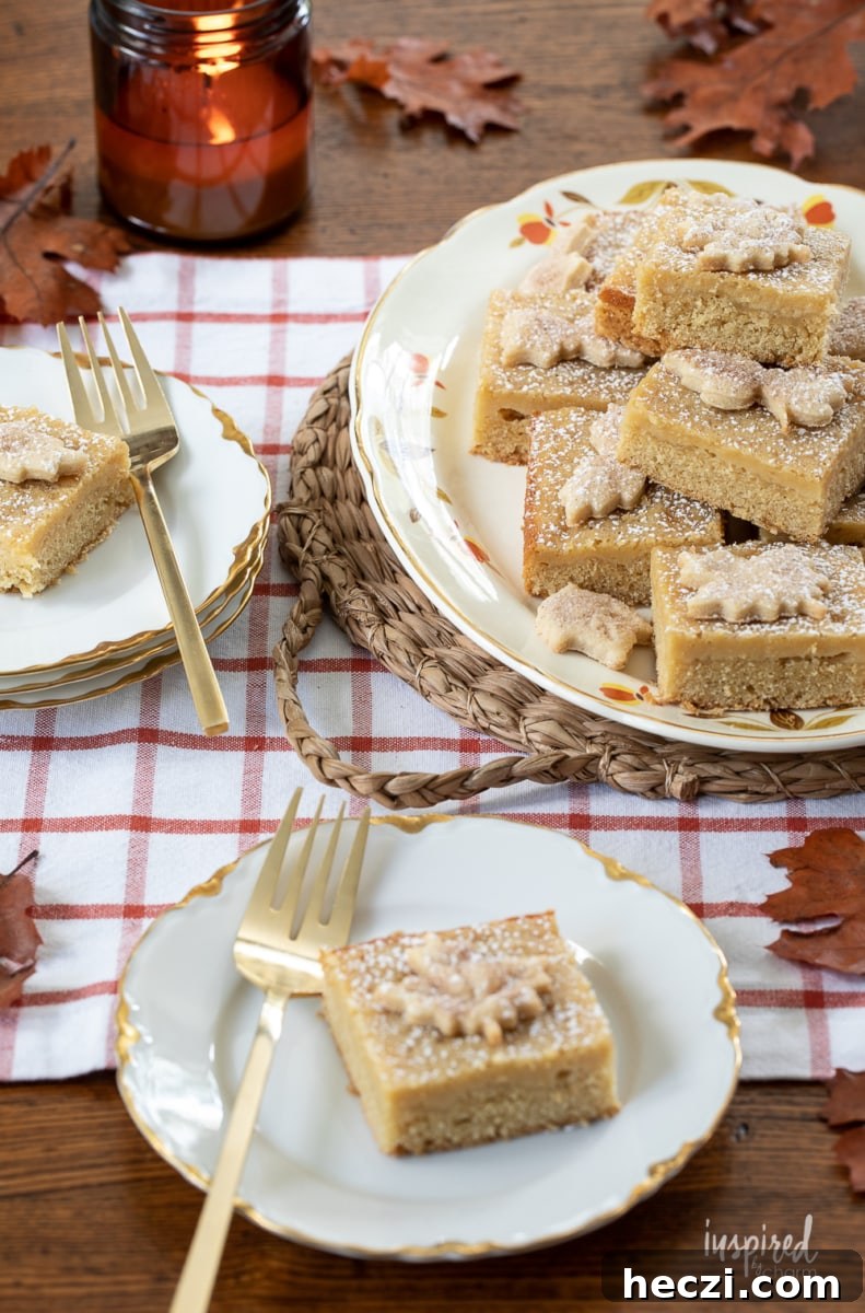 Rich Maple Butter Bars on plates.
