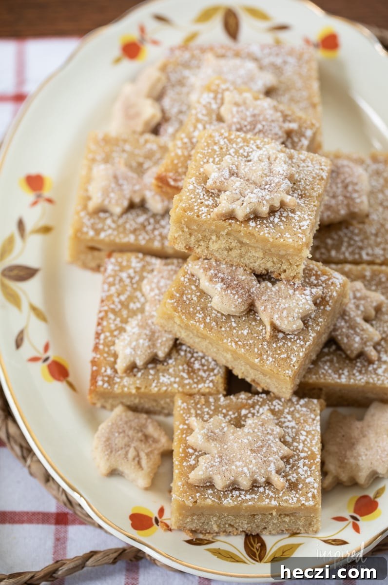 rich maple butter bars on a platter.