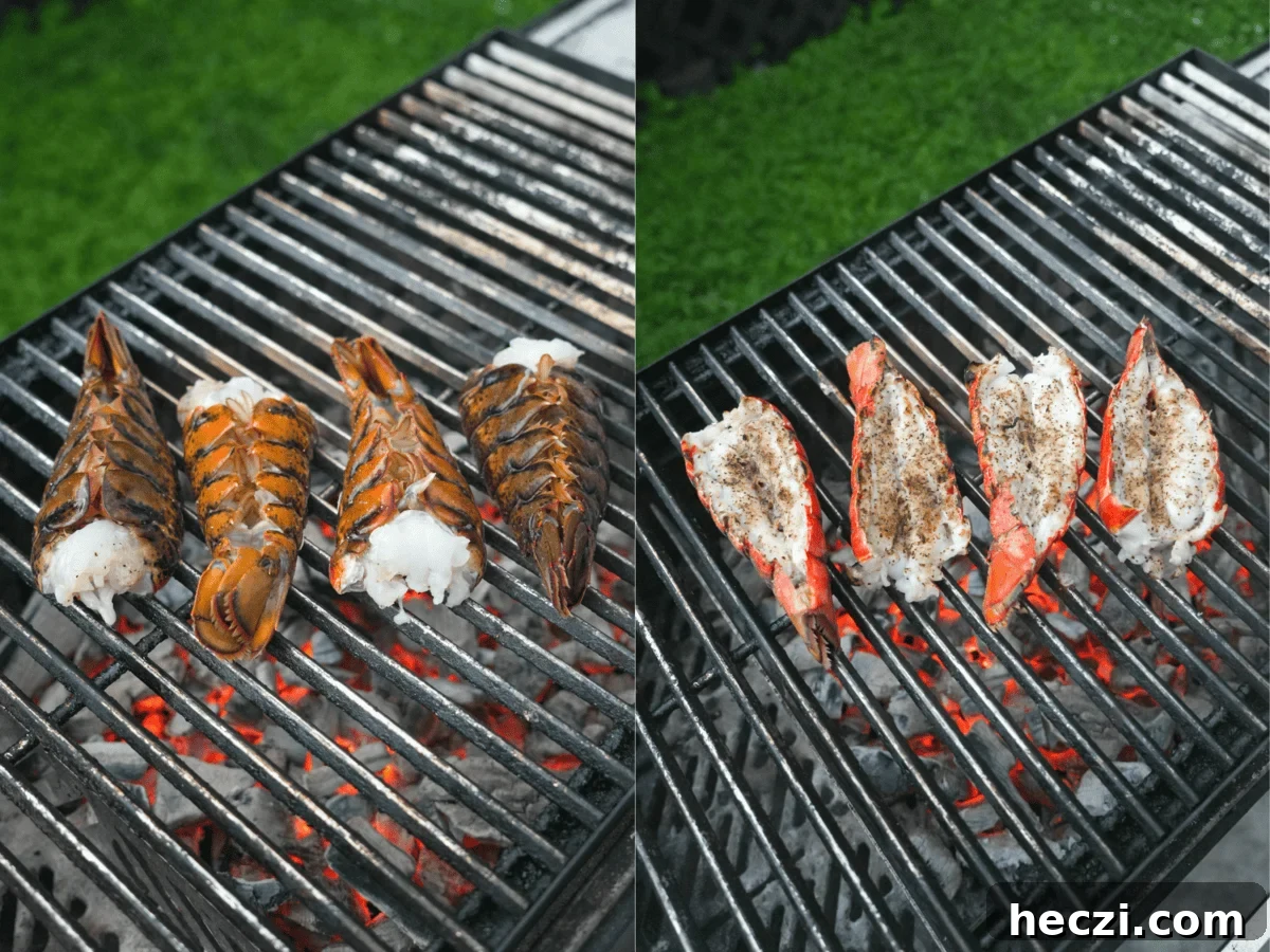 Beer-Butter Grilled Lobster Tails Recipe for Summer BBQ 7 Lobster tails are one of my favorite things to cook on the grill. They get that nice smoky flavor from the wood chips too.