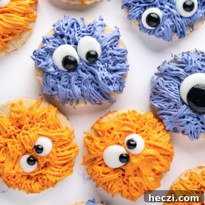 Low Carb Halloween Cookies with Monster Faces