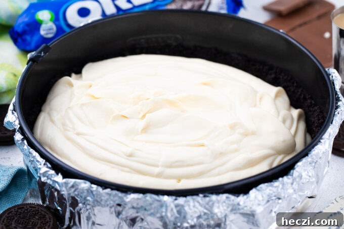 Bailey's cheesecake filling in an Oreo crust.