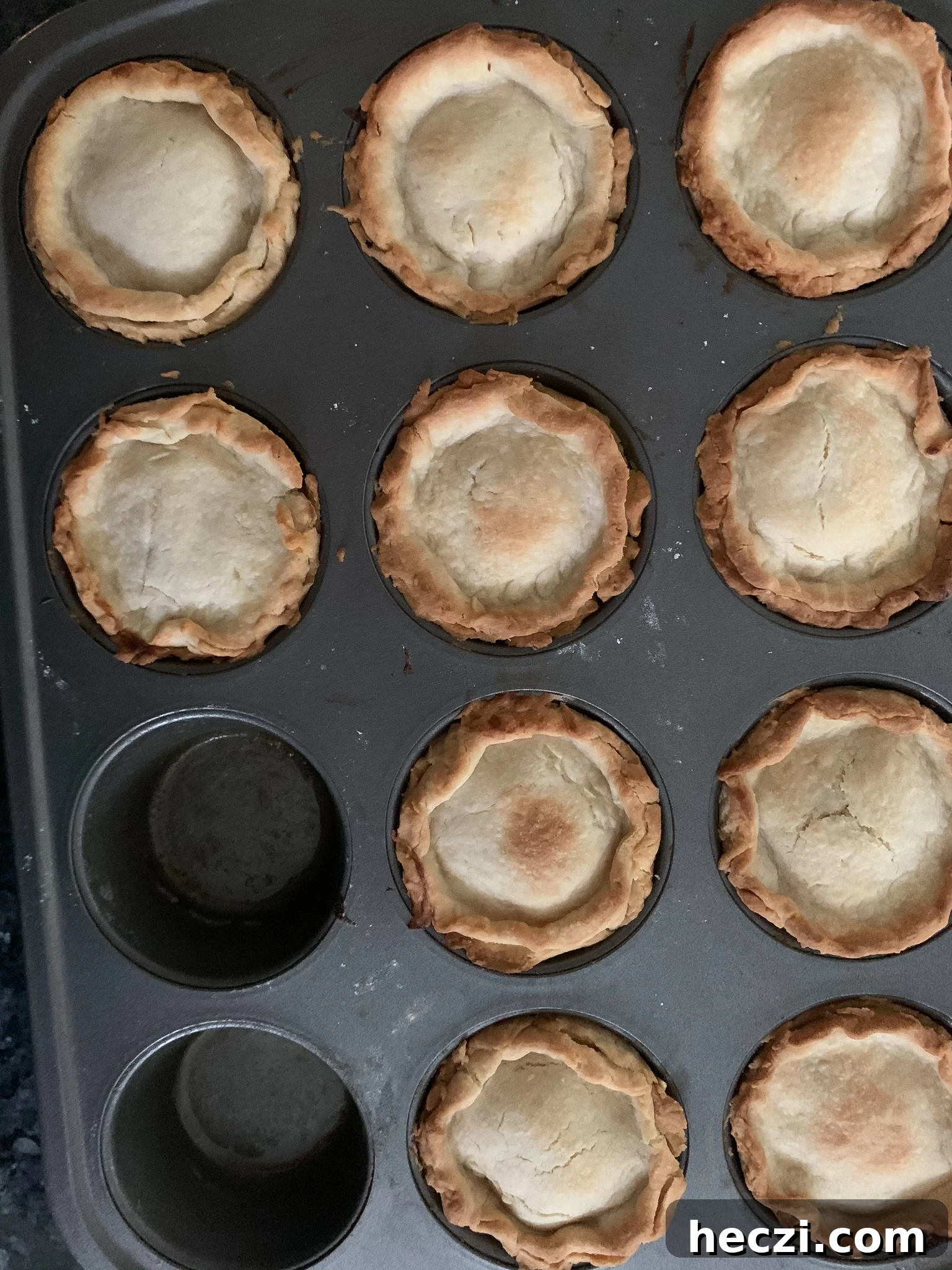 Cremelinser Mini Custard Pies Recipe – Norwegian Cream Tarts 7 Mini custard pies after baking.
