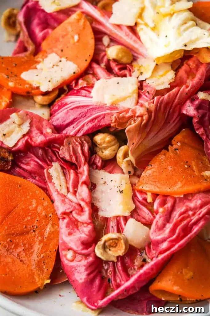 persimmon salad closeup
