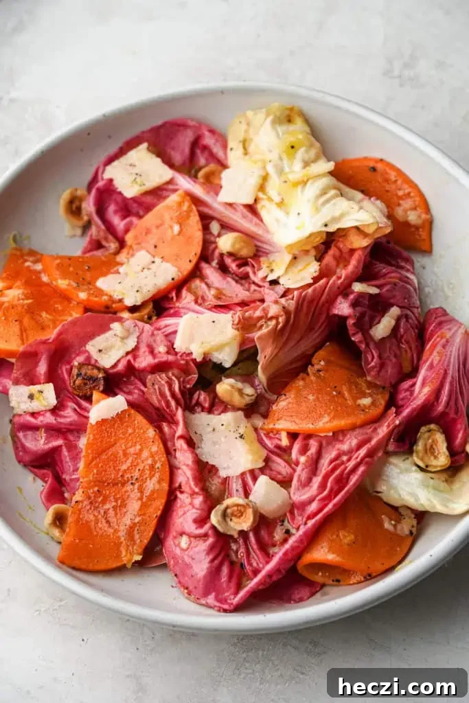 persimmon salad with radicchio