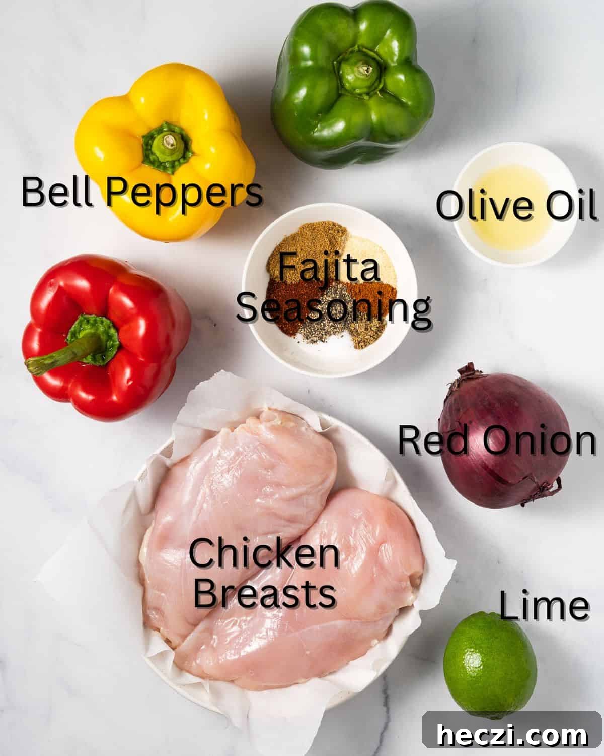ingredients needed for instant pot chicken fajitas.