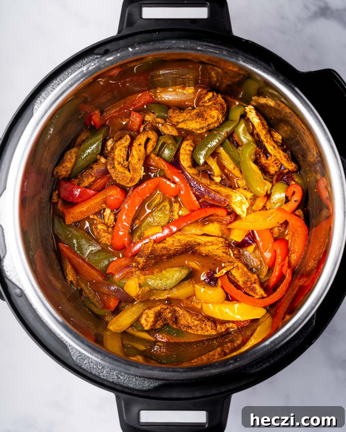 cooked chicken fajitas in the instant pot.