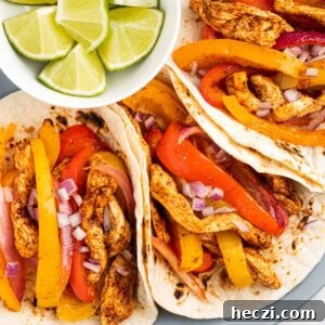 Instant pot chicken fajitas tacos on plate.