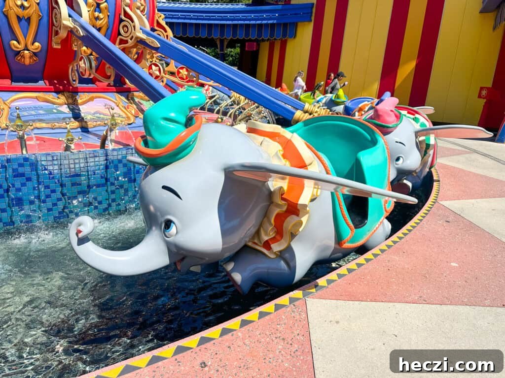 One of the Dumbo cars from Dumbo the Flying Elephant.
