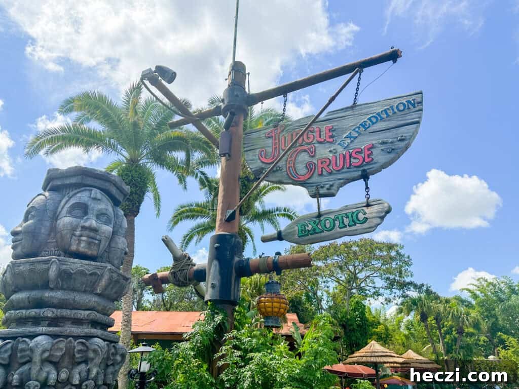 entrance sign for the Jungle Cruise Expedition.