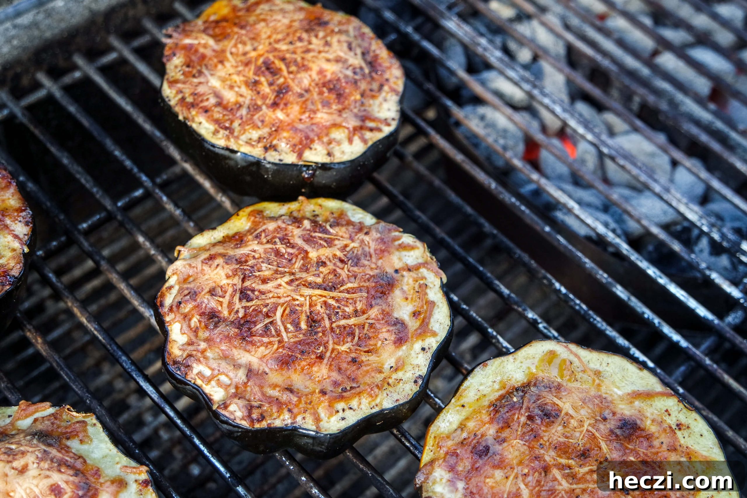 Grilled Cheesy Squash Bowls with Creamy Filling 2 grilled squash using indirect heat