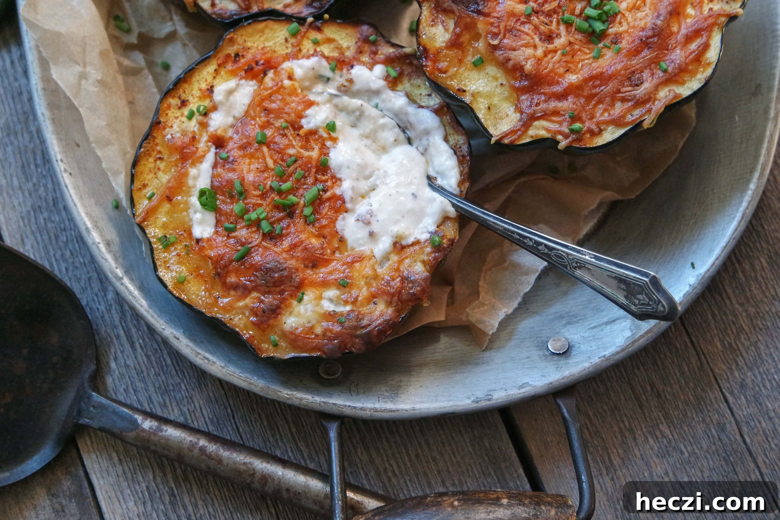 Grilled Cheesy Squash Bowls with Creamy Filling 3 grilled cheesy squash with creamy sauce