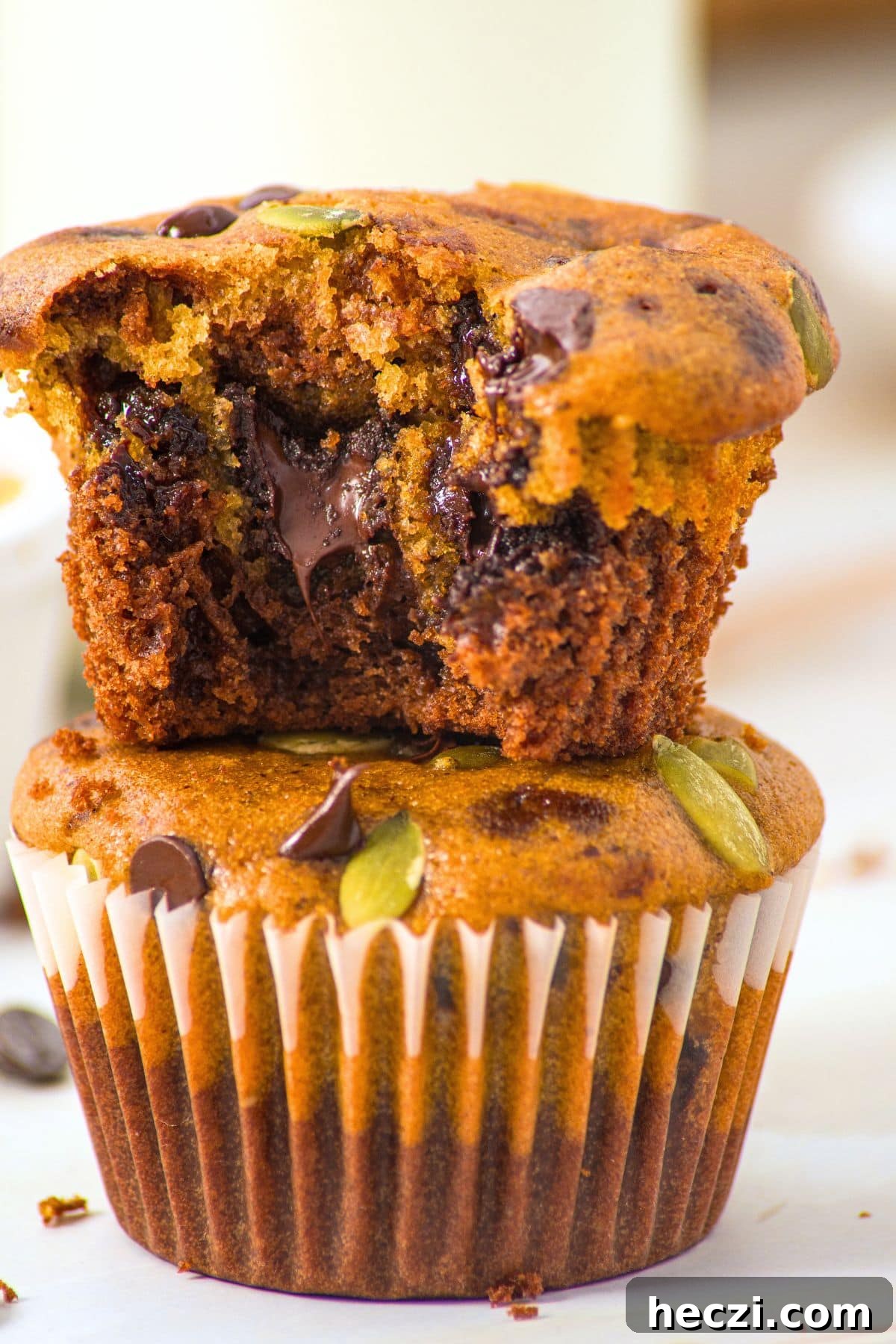 A stack of gluten-free chocolate muffins