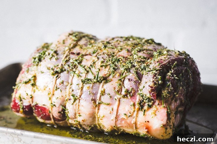 american leg of lamb with herb crust