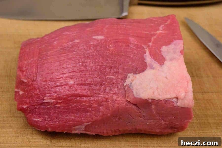Eye of Round Roast on cutting board