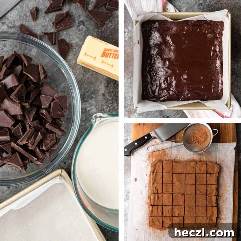 ingredients and step by step photos to make chocolate truffles