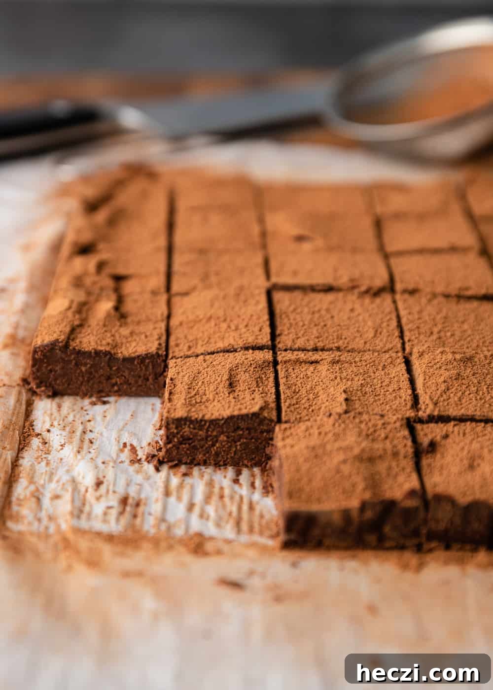 sliced chocolate on board