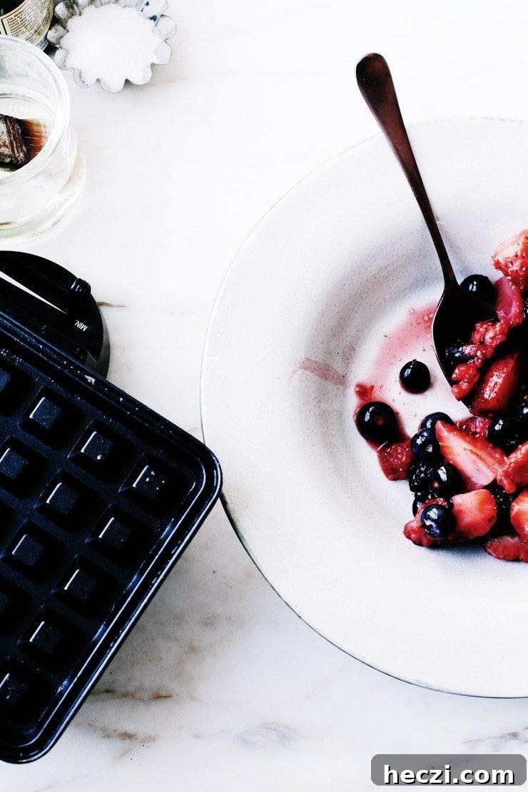 Classic Homemade Belgian Waffles Recipe for Crispy, Fluffy Results 4 Macerated berries in bowl