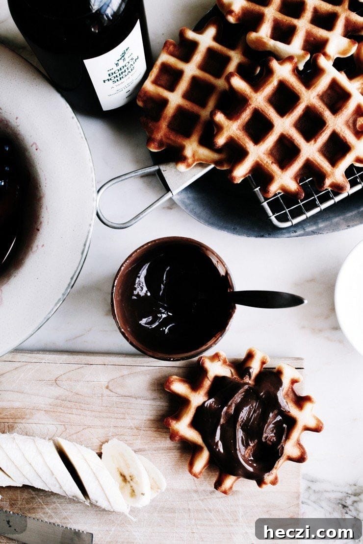 Classic Homemade Belgian Waffles Recipe for Crispy, Fluffy Results 5 crispy waffles with nutella and banana