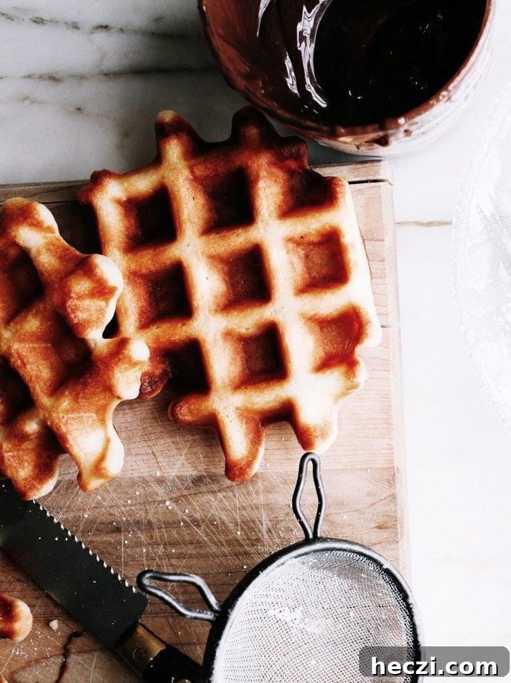 Classic Homemade Belgian Waffles Recipe for Crispy, Fluffy Results 9 Waffles and nutella