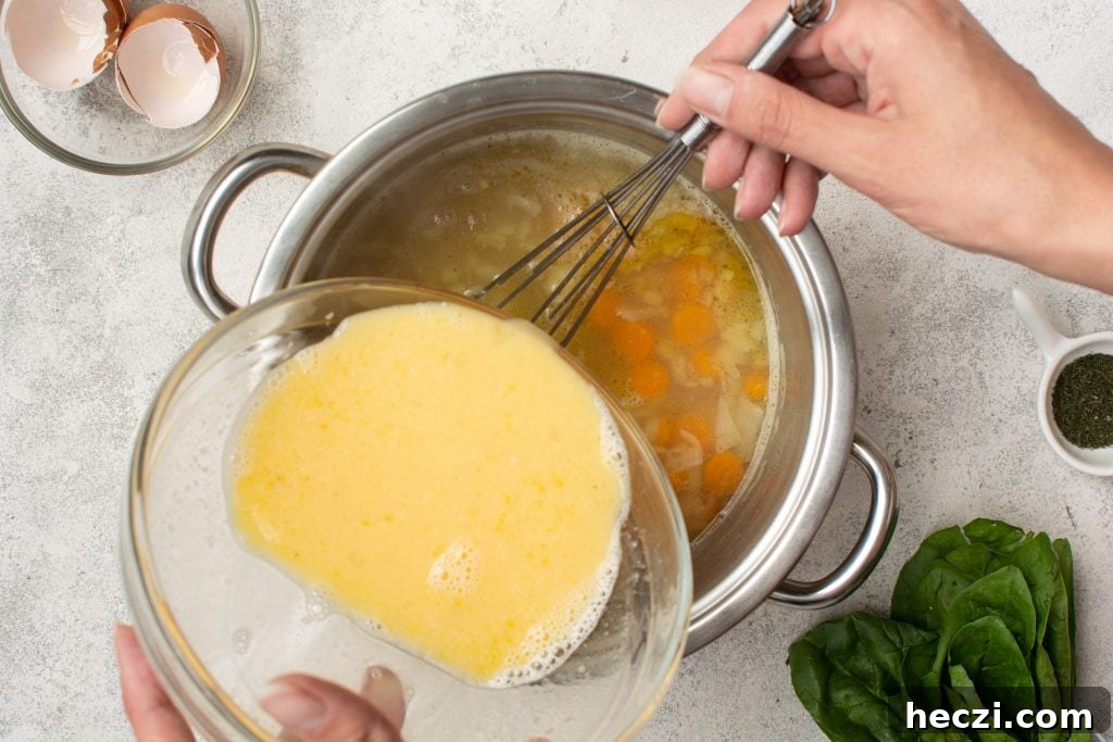 how to temper eggs into greek chicken soup with lemon