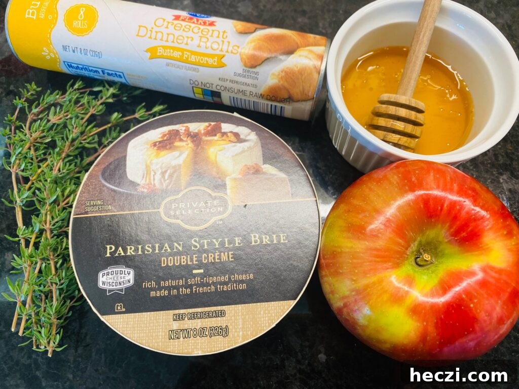Crispy Apple and Brie Roll-Ups with Honey Dijon Dip 2 ingredients for the roll ups