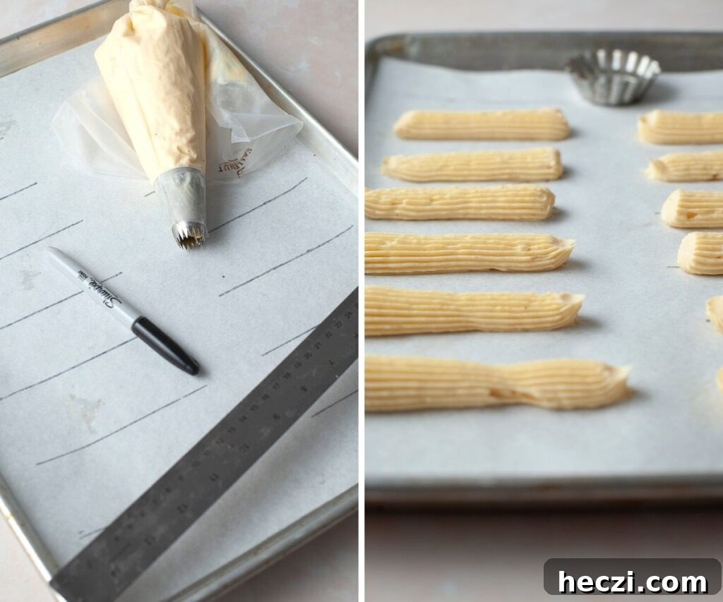 how to pipe eclairs