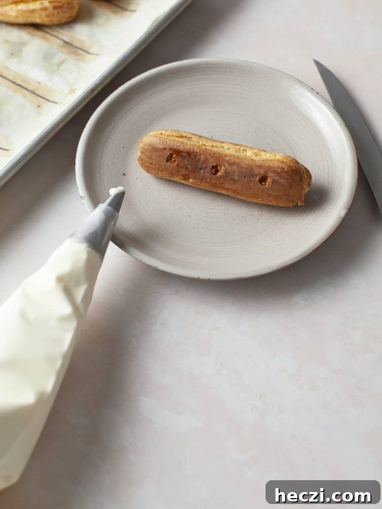 vent hole in baked éclair