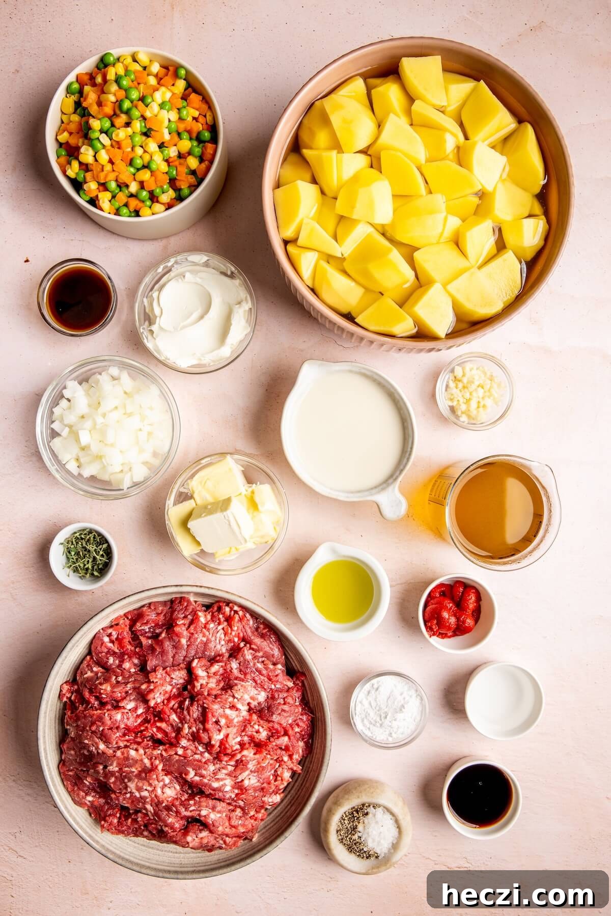 Ingredients for Dairy-Free Shepherd's Pie - Olivia Adriance