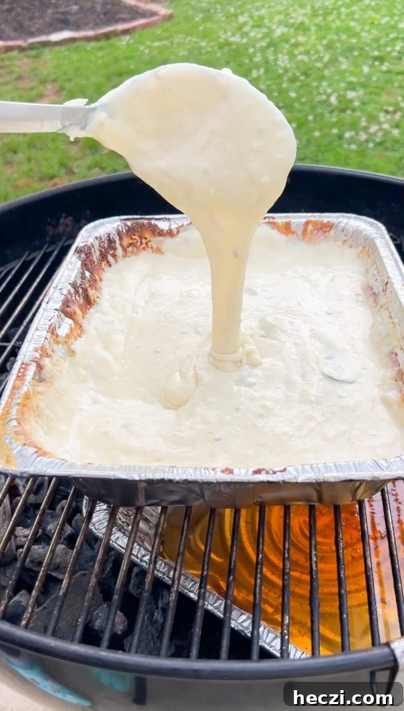 Elote Beer-Smoked Queso Dip: Charred Corn & Smoky Beer Cheese 3 Beer Smoked Queso