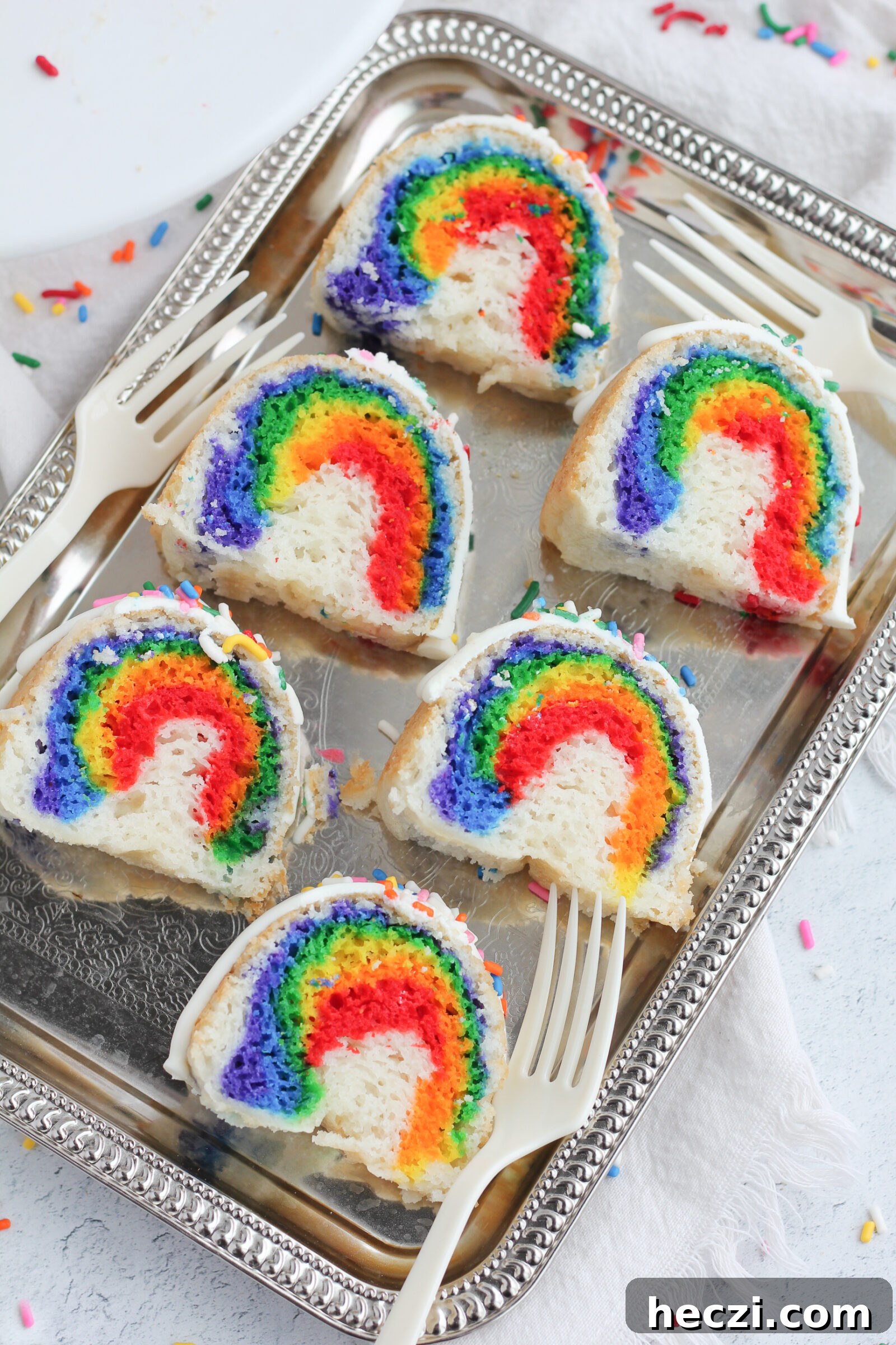 Piping colored batter