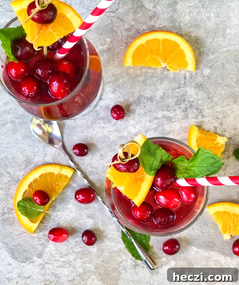 Cranberry Raspberry Sparkling Spinner Cocktails
