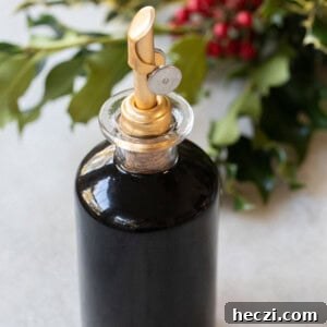 Homemade Gingerbread Syrup Recipe for Coffee & Cocktails 8 gingerbread syrup in a glass bottle