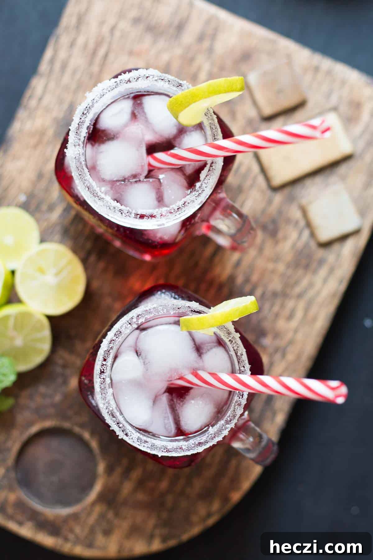 The Cranberry Ginger Holiday Cocktail with all its lovely colors.