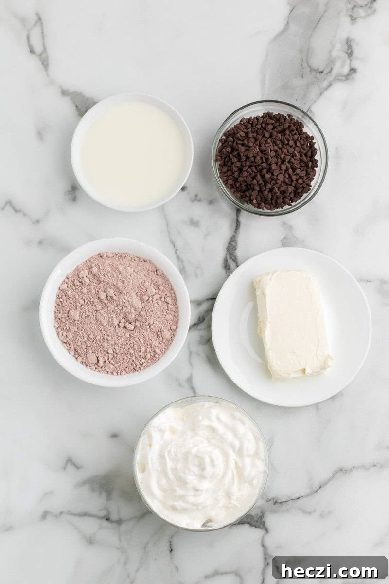 ingredients for the Brownie Batter Dip.