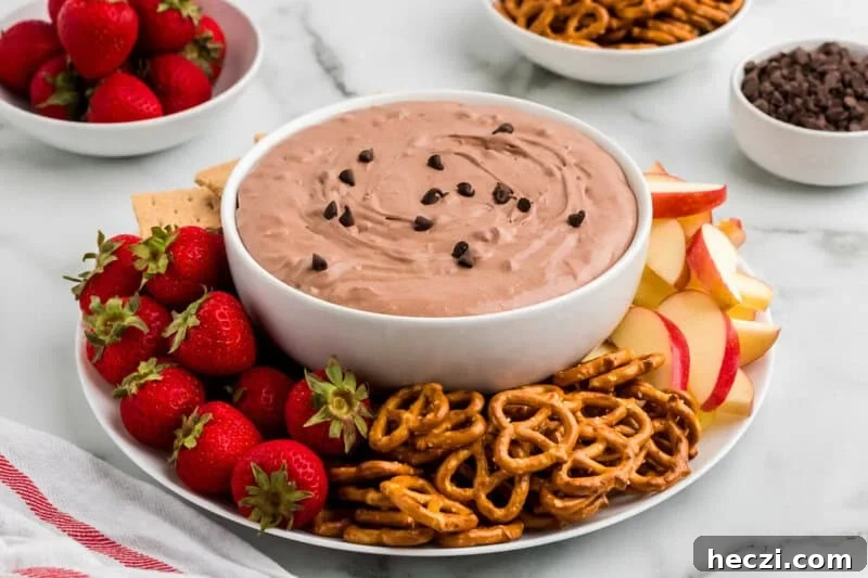 closeup of a bowl of the Brownie Batter Dip.