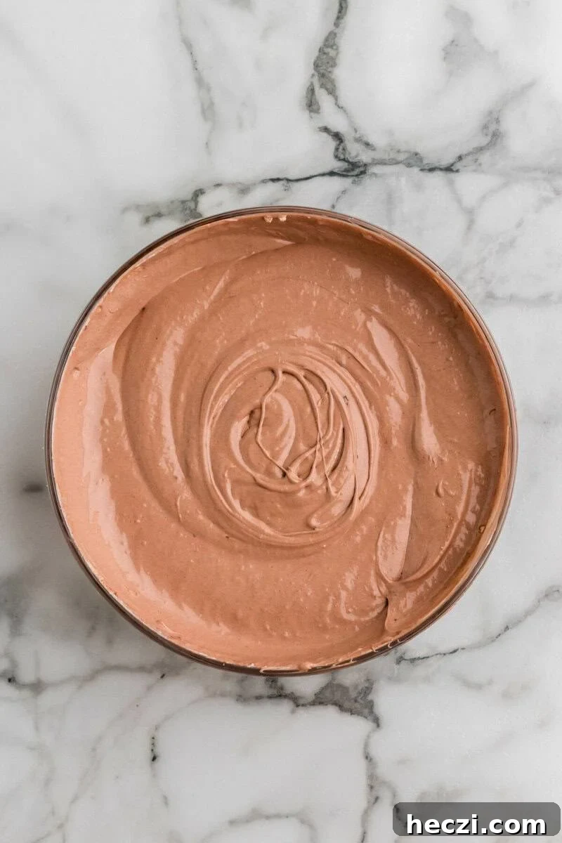 bowl of the mixed Brownie Batter Dip.
